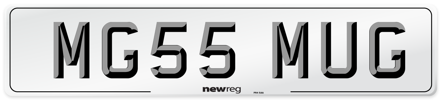 MG55 MUG Number Plate from New Reg